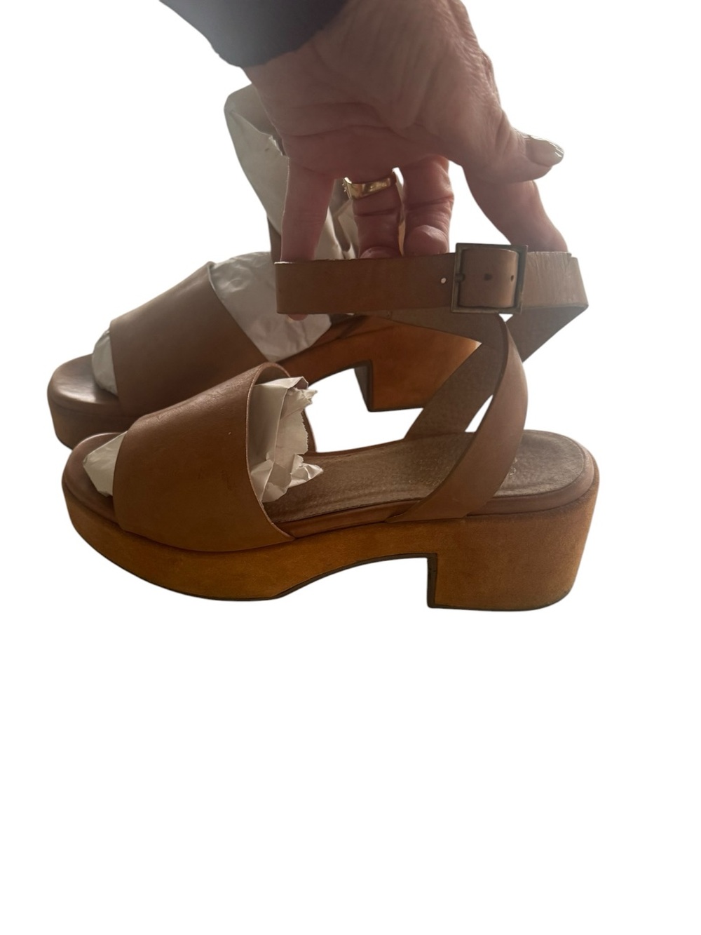 Seychelles Calming Influence Tan Platform Ankle-Strap Sandals - Picture 6 of 8